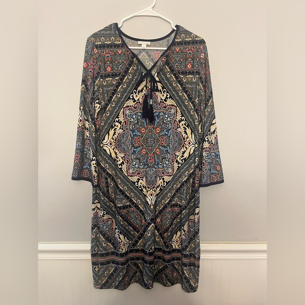 Westport 1962 Geometric Print Shift Dress Size 10